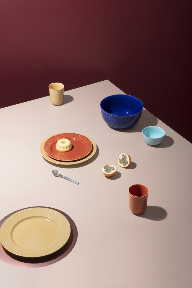 Lyngby Porcelæn Rhombe krus, gul - 33 cl. - Bahne